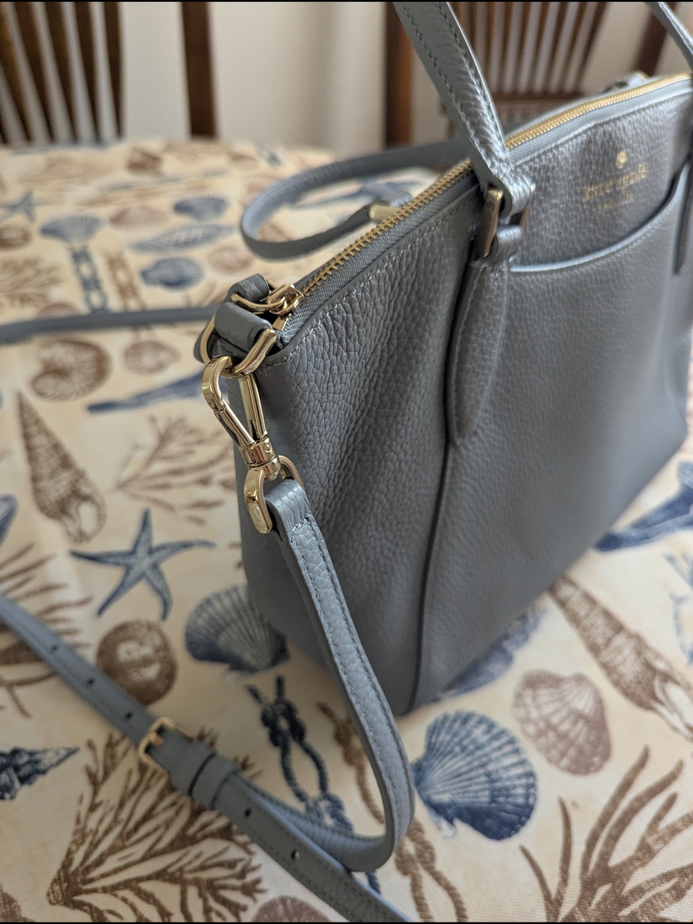 kate spade Light Blue Pebbled Leather Satchel - Picture 4 of 11